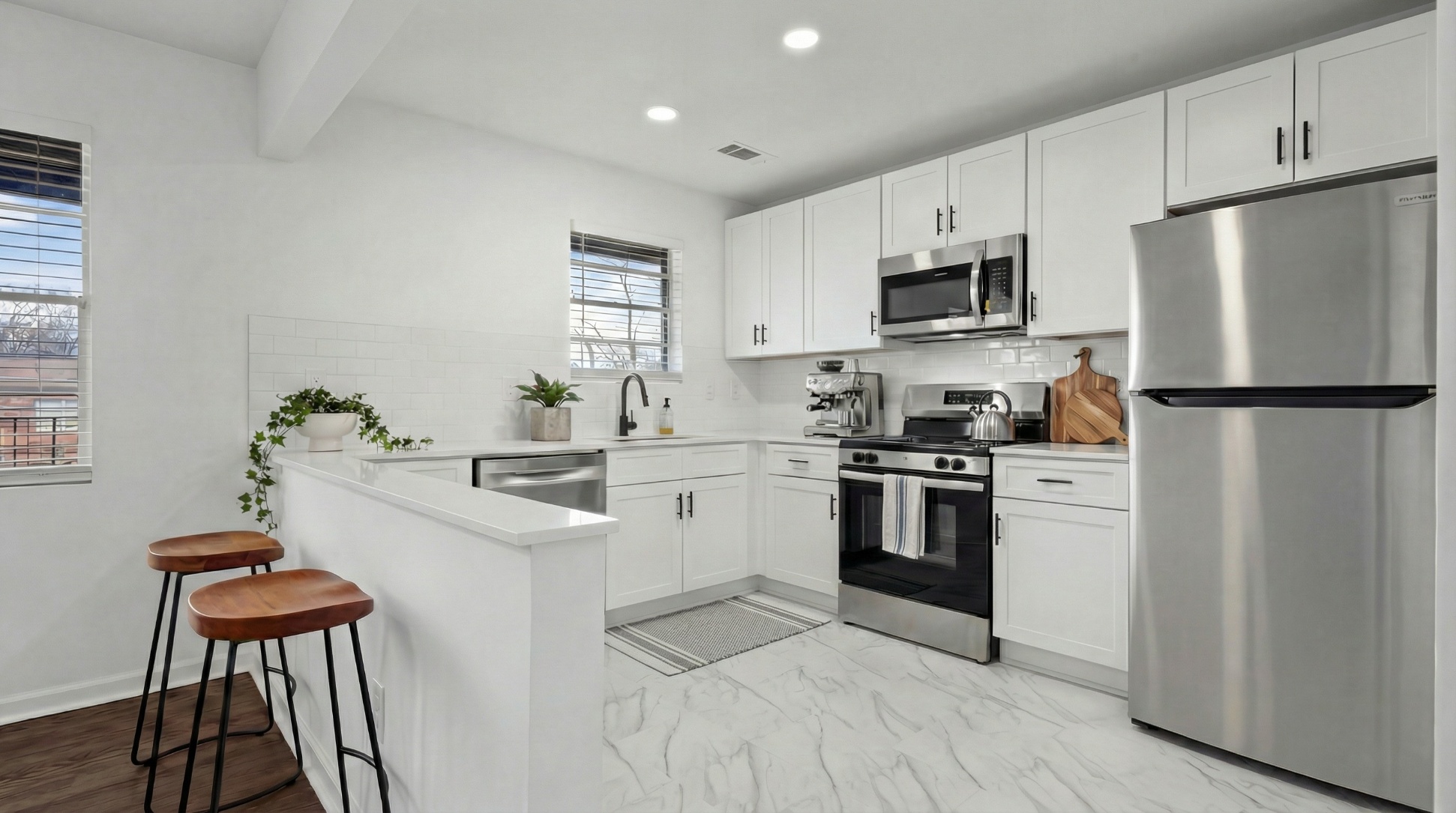 open kitchen in apartment